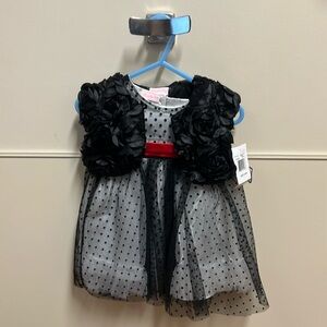 Black red white holiday dress with vest